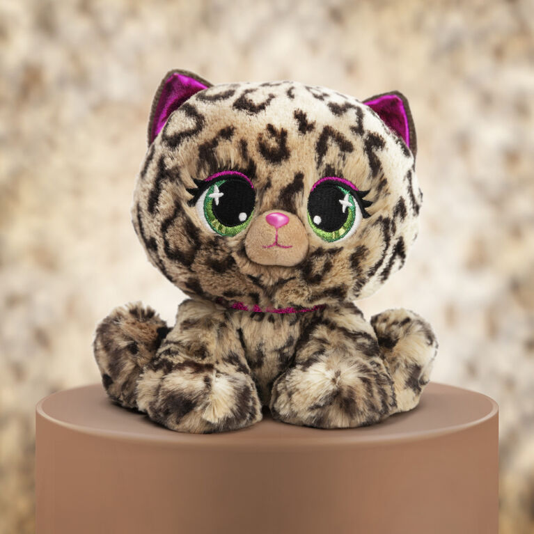 GUND P.Lushes Designer Fashion Pets Sadie Spotson Leopard Premium Stuffed Animal, Black and Pink, 6"