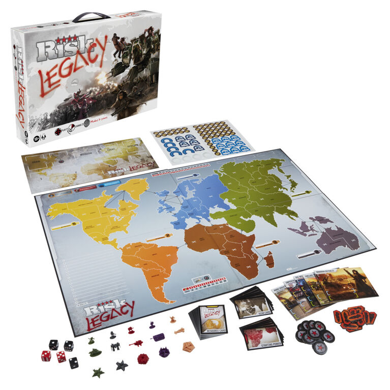 Avalon Hill Risk Legacy Strategy Tabletop Game, Immersive Narrative Game - English Edition