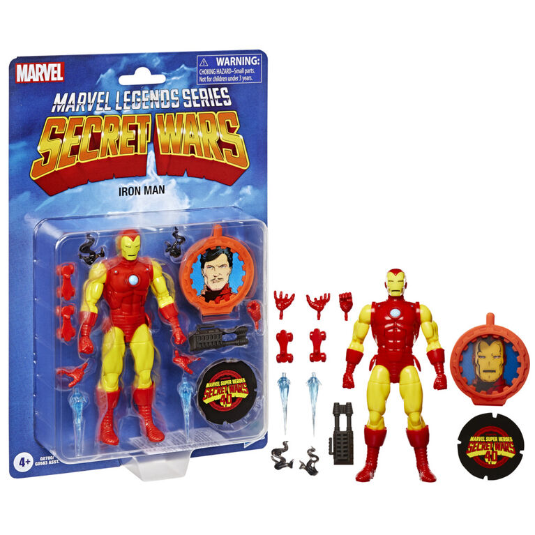 Marvel Legends Series Iron Man, Avengers Retro Marvel Comics Secret Wars Collectible 6 Inch Action Figure