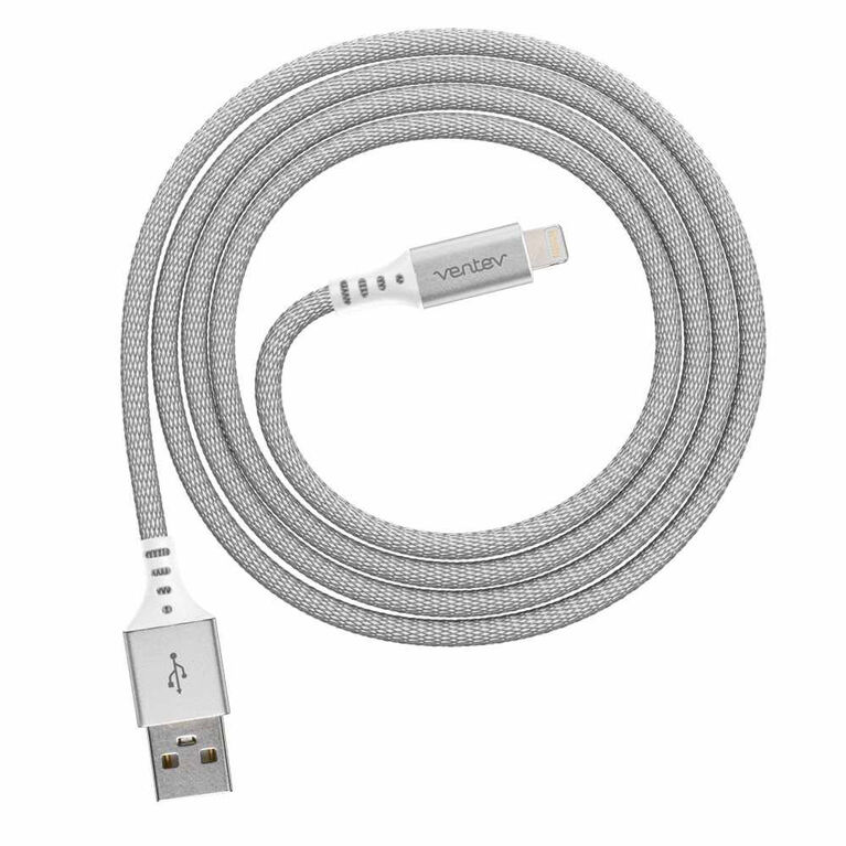 Ventev 539994 Charge/Sync Metallic Cable Lightning 4ft Silver