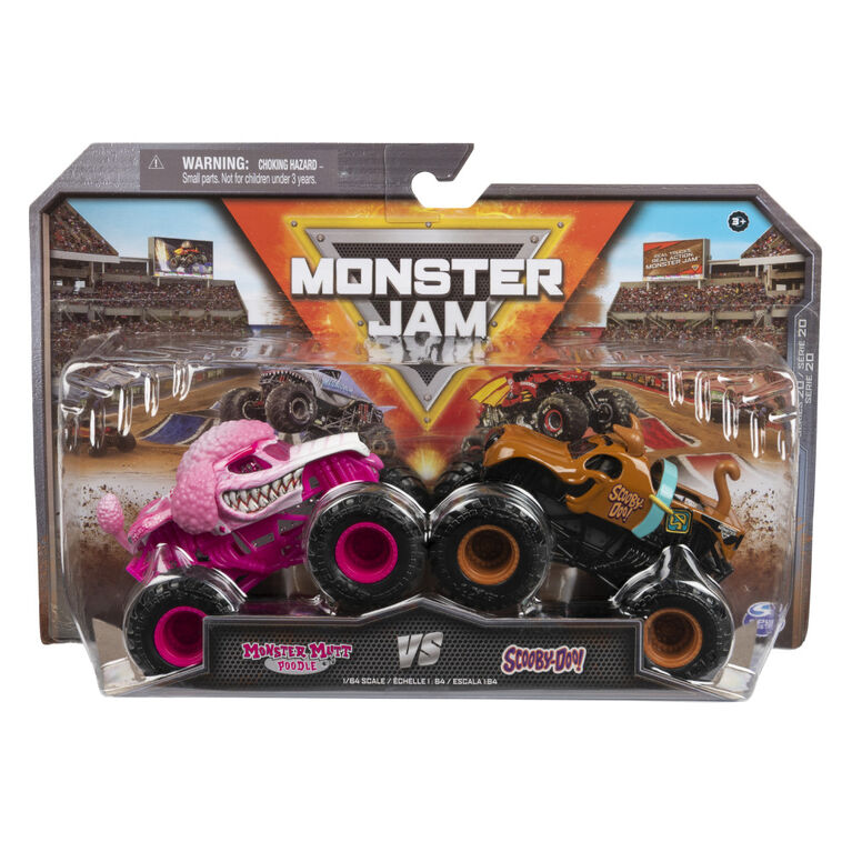 Monster Jam, Official Monster Mutt Poodle Vs. Scooby Doo Die-Cast Monster Trucks, 1:64 Scale