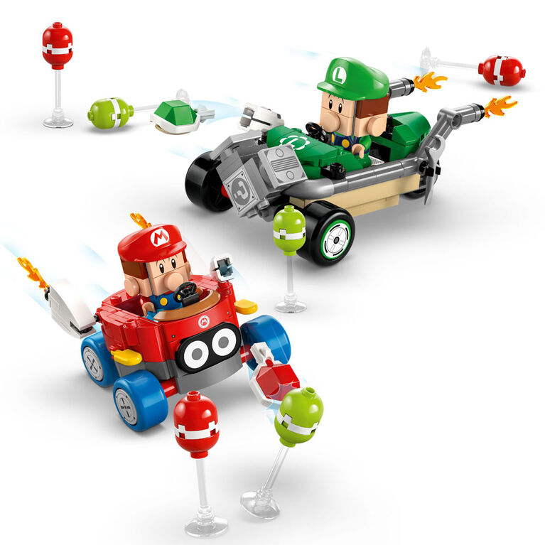 LEGO Super Mario: Mario Kart Baby Mario vs. Baby Luigi - Nintendo Mario Kart Toy for Fans - 72034