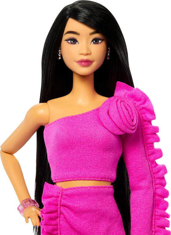 Barbie Deluxe Style #2 Doll in Pink Barbiecore Top and Skirt Set, Black Hair & Prosthetic Leg