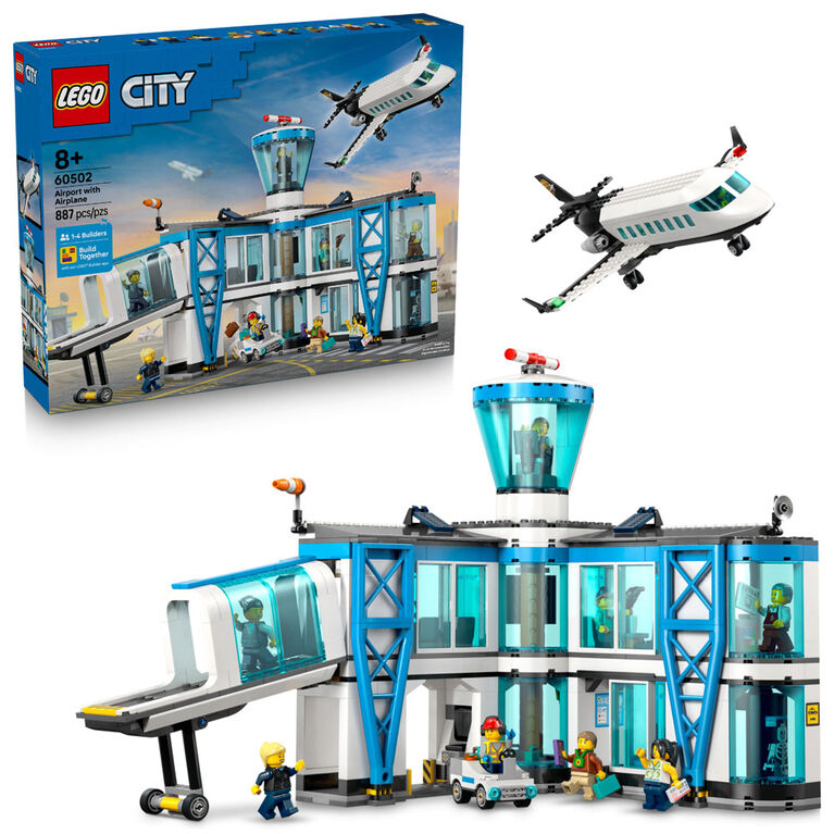 LEGO City Airport with Airplane Building Toy Building Toy for Kids, Boys & Girls, Ages 8+ - 60502