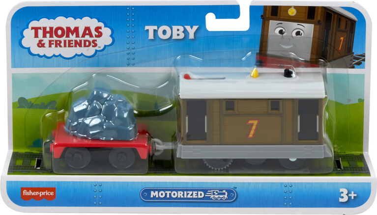 Thomas & Friends Toby Motorized Toy Train Engine with Cargo for Preschool Kids