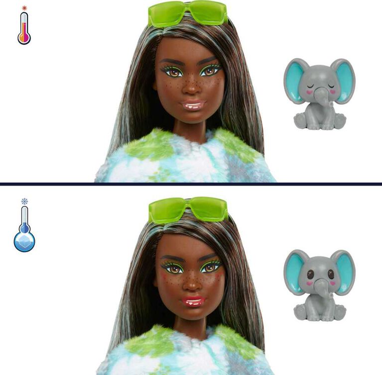 Barbie Cutie Reveal Chelsea Doll and Accessories, Jungle Series, Elephant-Themed Small Doll Set