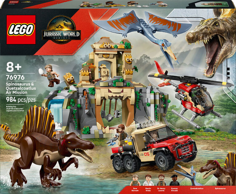 LEGO Jurassic World Mission Aérienne Spinosaure et Quetzalcoatlus, Jouet de Construction de Dinosaures pour Enfants 76976