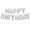 Silver Happy Bday Balloon Banner 14" - English Edition