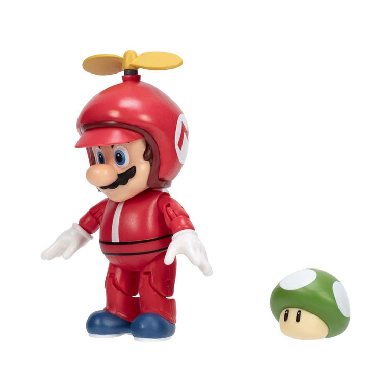 Nintendo 4" Figure - Propeller Mario with Green Mushroom