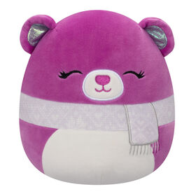 Squishmallows 7.5" - Crisanta l'ours violet avec son écharpe