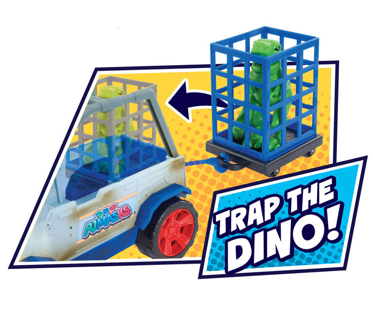 PJ Masks Dino Trouble Off Roader Rescue Vehicle, Includes Dinosaur and Catboy Figures - English Edition