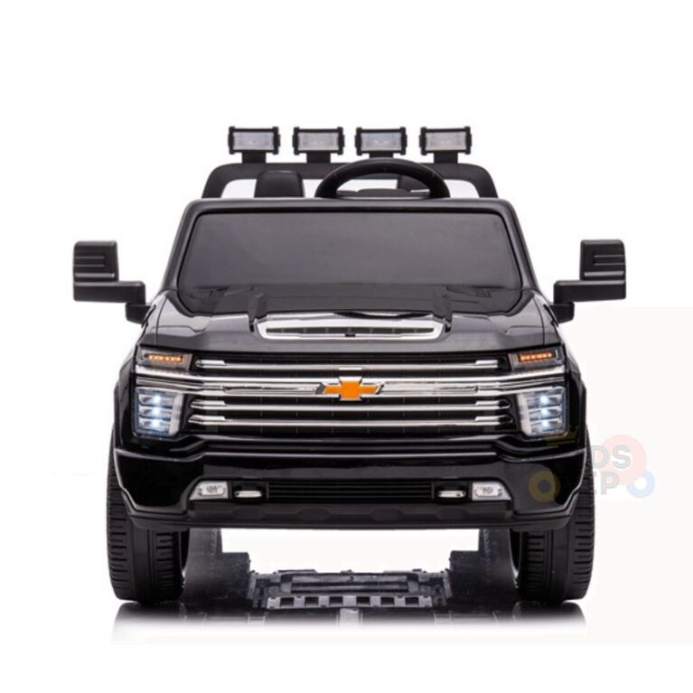 KidsVip 24V Chevrolet Silverado Ride on Truck W/RC- Black - English Edition