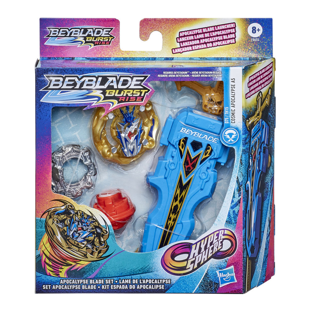 Beyblade Burst Rise Hypersphere Apocalypse Blade Set Right Left Spin Launcher with Right Spin Battling Top Toy
