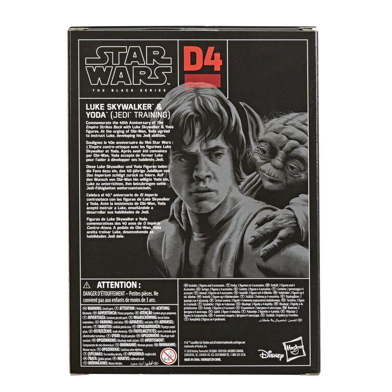 Star Wars The Black Series, Luke Skywalker et Yoda (Entraînement Jedi) de 15 cm, Star Wars : L'Empire contre-attaque, édition 40e anniversaire