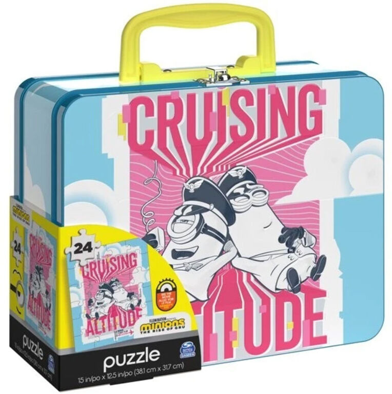 Minions Lunch Box Tin with 24Pc Puzzle