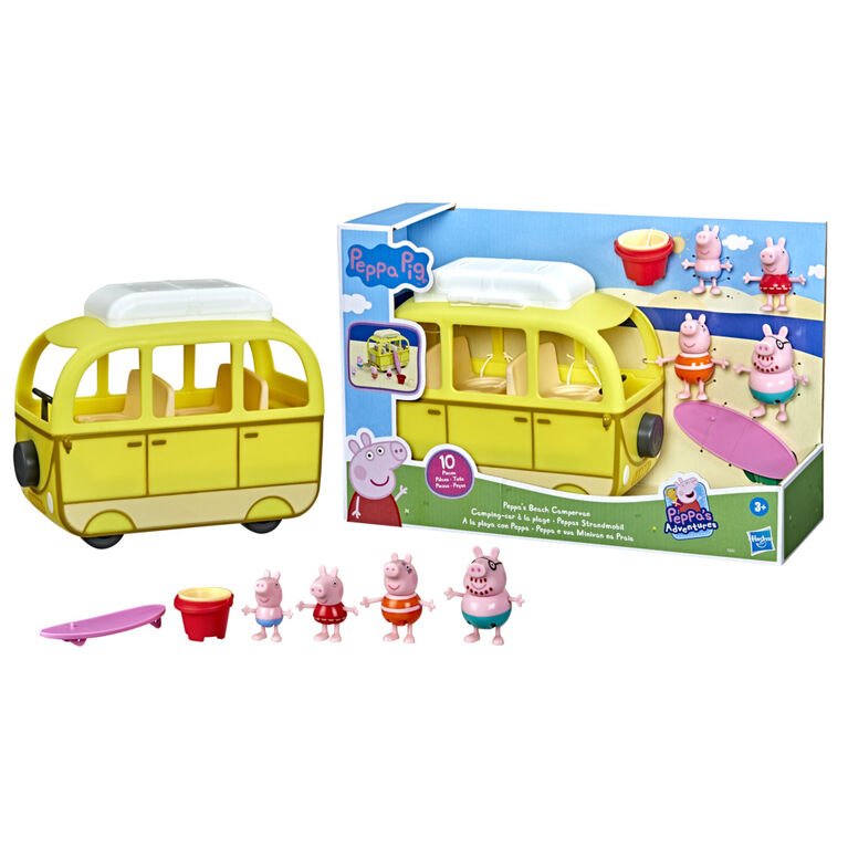 Peppa Pig - Peppa's Adventures Beach Campervan Vehicle Preschool Toy - R Exclusive