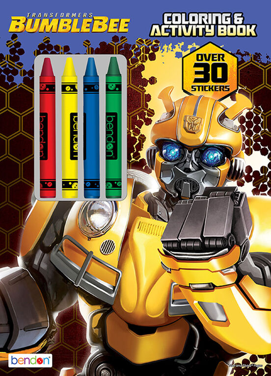 Livre d'activités et de coloriage de 48 pages avec crayons de cire - Transformers - Bumblebee - Édition anglaise