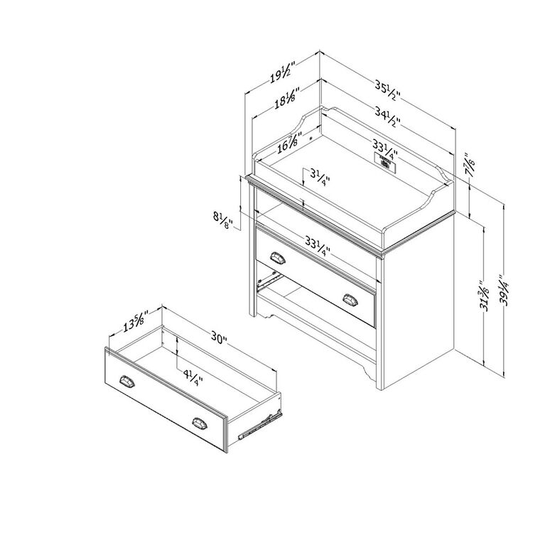 Fundy Tide Changing Table- Espresso||Fundy Tide Changing Table- Espresso