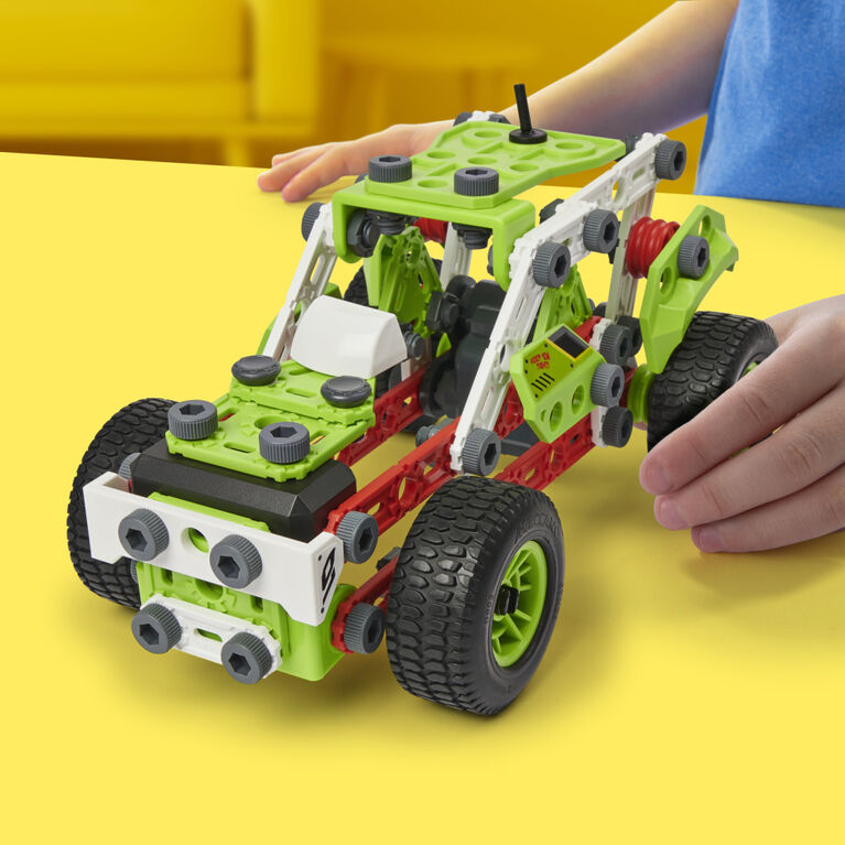 Meccano Junior, 3-in-1 Deluxe Pull-Back Buggy STEAM Model Building Kit