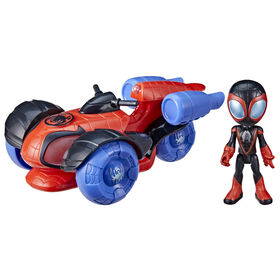 Marvel Spidey and His Amazing Friends Glow Tech Techno-Racer Vehicle, with Lights, Sounds