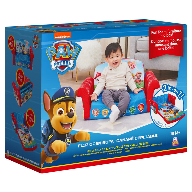 Marshmallow Furniture, Children's 2-in-1 Flip Open Foam Compressed Sofa, PAW Patrol