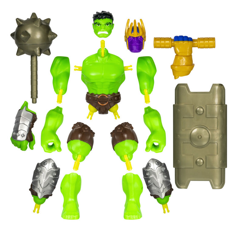 MixMashers Marvel Avengers, figurine personnalisable Hulk deluxe à mélanger et combiner avec accessoires