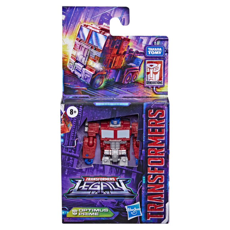 Transformers Toys Generations Legacy Core Optimus Prime Action Figure, 3.5-inch
