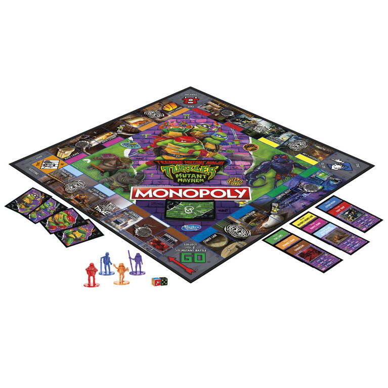 Monopoly Teenage Mutant Ninja Turtles: Mutant Mayhem Edition Board Game for Kids, Kids Board Games for 2-4 Players