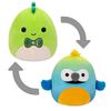 Squishmallows Flip-A-Mallows 5" - Danny the Green Dino / Baptise the Blue and Yellow Macaw