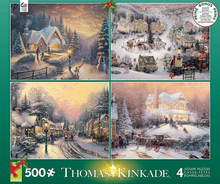 Ceaco Thomas Kinkade 4in1 MultiPack Holiday Jigsaw Puzzle Toys R