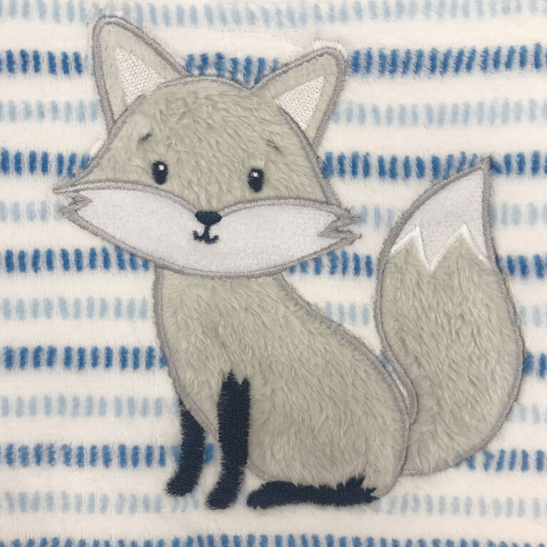 Couverture Avec Applique Sherpa Bleu/Gris Koala Baby - Renard
