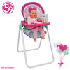Chaise haute pour poupée avec 5 accessoires, Mint Heart