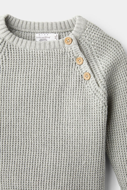Pull Gaufré Gris RISE Little Earthling