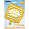 Golden Bday Square Foil 18" - English Edition