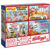 Kellogg's, Coffret de 4 puzzles de 500 pièces formant 1 méga puzzle, décorations murales rétro vintage, céréales, avec posters