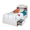 Country Poetry Mate's Platform Storage Bed with 3 Drawers- White Wash