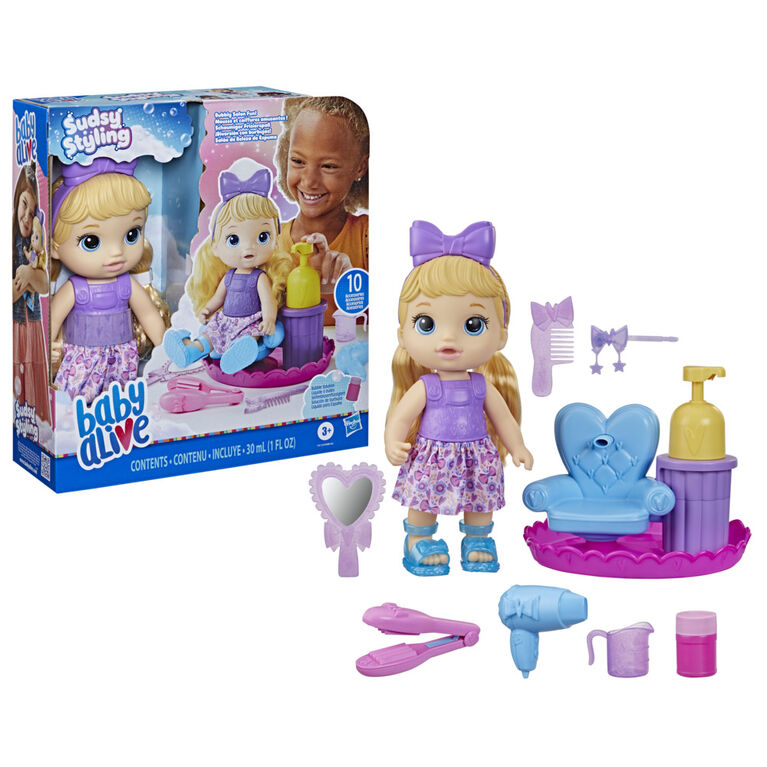 Baby Alive Sudsy Styling, cheveux blonds