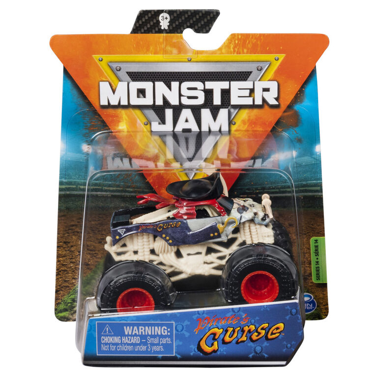 Monster Jam, Official Pirate's Curse Monster Truck, Die-Cast Vehicle, Bone Yard Trucks Series, 1:64 Scale