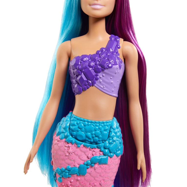 Poupée ​Barbie Sirène Barbie Dreamtopia de 29,2 cm (13 po) avec cheveux fantaisistes 2 tons ultralongs