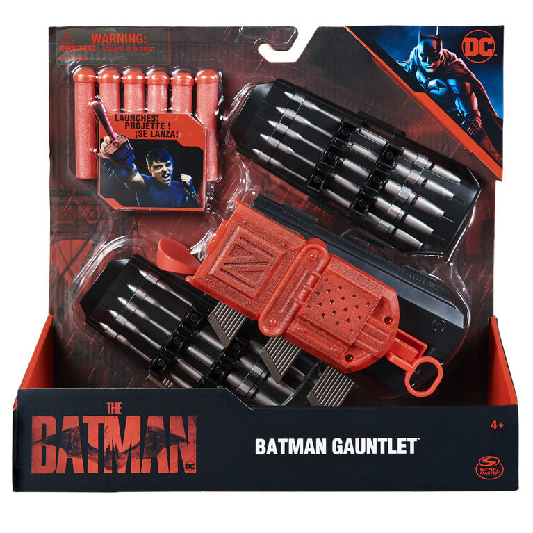 DC Comics, Batman Gauntlet avec lance-projectiles, Jouet pour jeu de rôle interactif, Jouets pour enfants à collectionner du film Batman