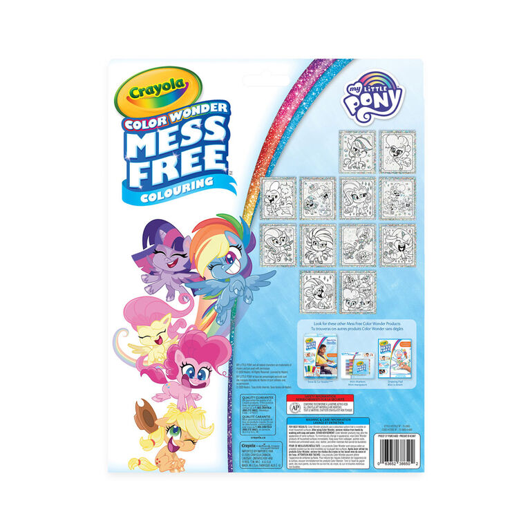 Ensemble de papier scintillant et marqueurs Crayola Color Wonder sans dégâts, mon petit poney