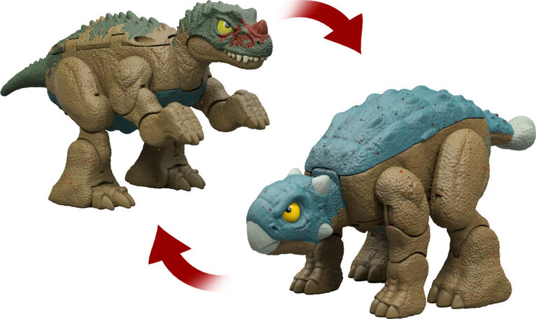 JURASSIC WORLD FIERCE CHANGERS DOUBLE DANGER Ceratosaurus & Ankylosaurus 'Bumpy'