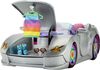 ​Barbie Extra Vehicle, Sparkly Silver 2-Seater Car with Rolling Wheels