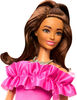 Barbie Fashionistas Doll #217 with Brown Wavy Hair & Pink Dress, 65th Anniversary