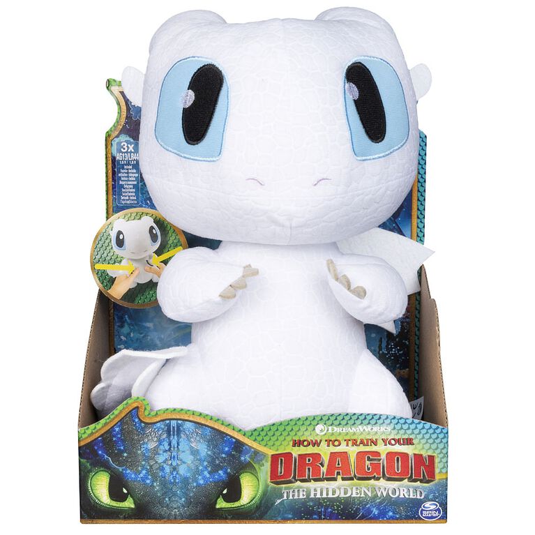 How To Train Your Dragon, Squeeze & Growl Lightfury, 10-inch Plush Dragon with Sounds - R Exclusive