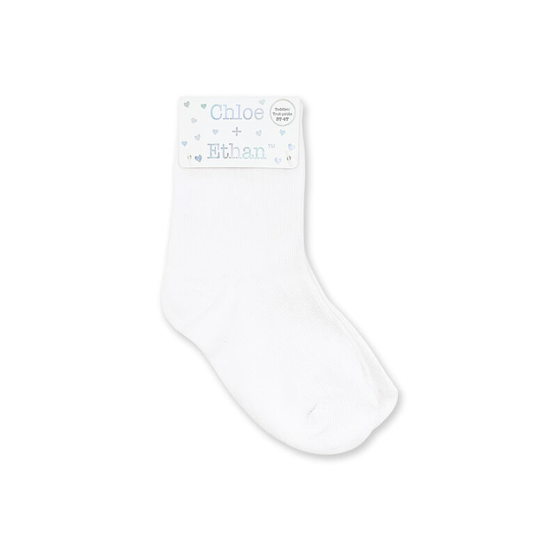 Chloe + Ethan - Chaussettes pour Petites, Blanche, 4T-5T