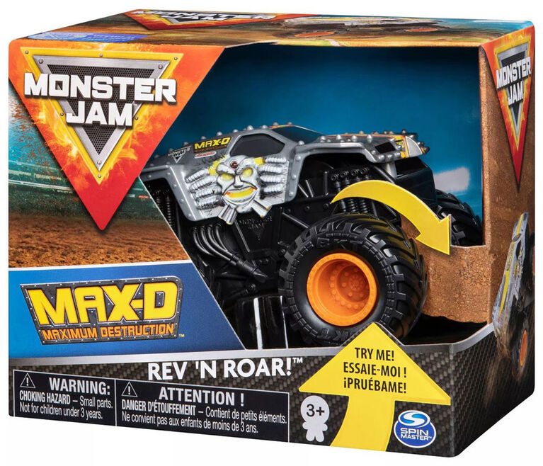 Monster Jam, Official Max D Rev 'N Roar Monster Truck, 1:43 Scale