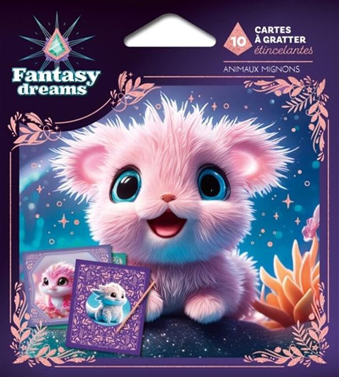 Cartes A Gratter Etincelantes Animaux - French Text