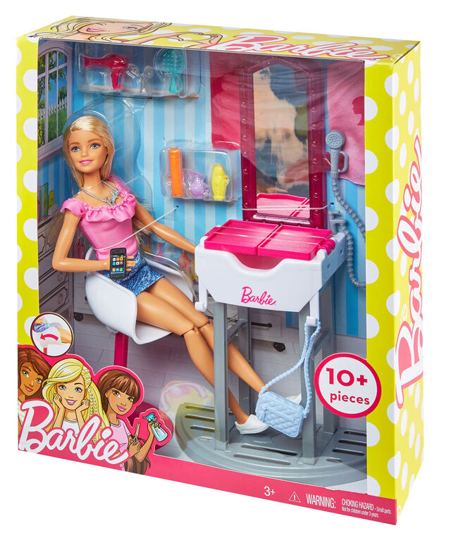 Achetez Set de Coiffure Barbie avec Sèche-cheveux et autres Accessoires