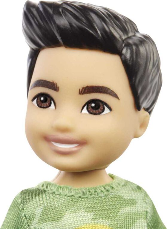 ​Barbie Chelsea Boy Doll (6-inch Brunette) Wearing Camo T-Shirt, Shorts and Sneakers